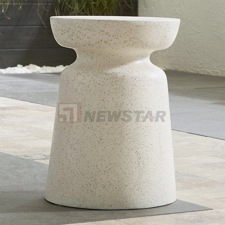 Living Room Furniture Sofa Side Table Round Natural White Terrazzo Coffee Side Table